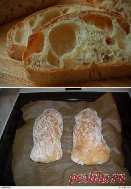 Чиабатта (Chiabatta) в духовке - ХЛЕБОПЕЧКА.РУ/ Ингредиенты:
Бига (Biga)	
Мука пшеничная в/с	280г
Вода	220г
Дрожжи пресованные	2г

Основное тесто	
Бига (вся)	около 500г
Мука пшеничная в/с	500г
Вода	285
Молоко	76г
Масло оливковое	15г
Соль	15г