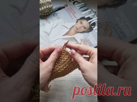 Фоновый узор с эффектом рогожки🧶knitting pattern.