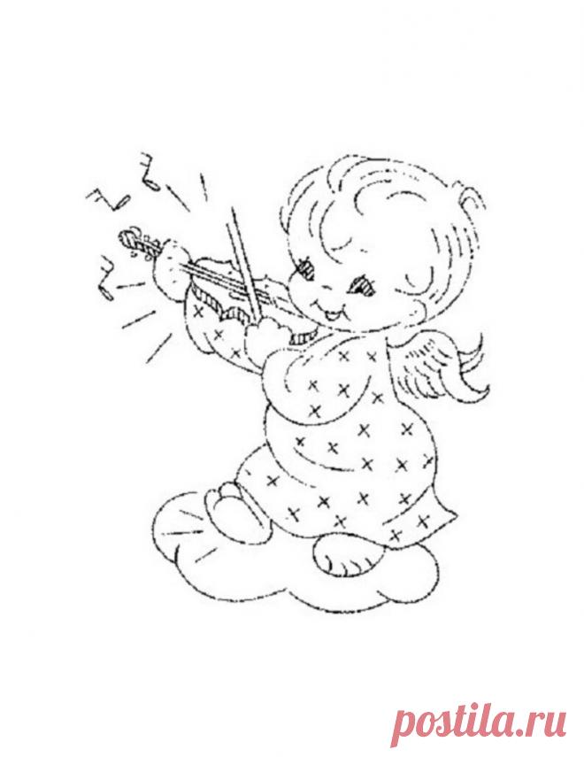 Digital Embroidery Motifs 529 Baby Angels for Nursery Linens | Etsy España