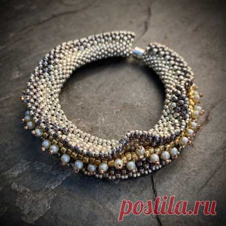 Учебное пособие по вышивке бисером Браслет из бисера Atlantis Peyote Stitch - Etsy Israel