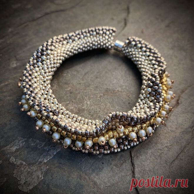 Учебное пособие по вышивке бисером Браслет из бисера Atlantis Peyote Stitch - Etsy Israel