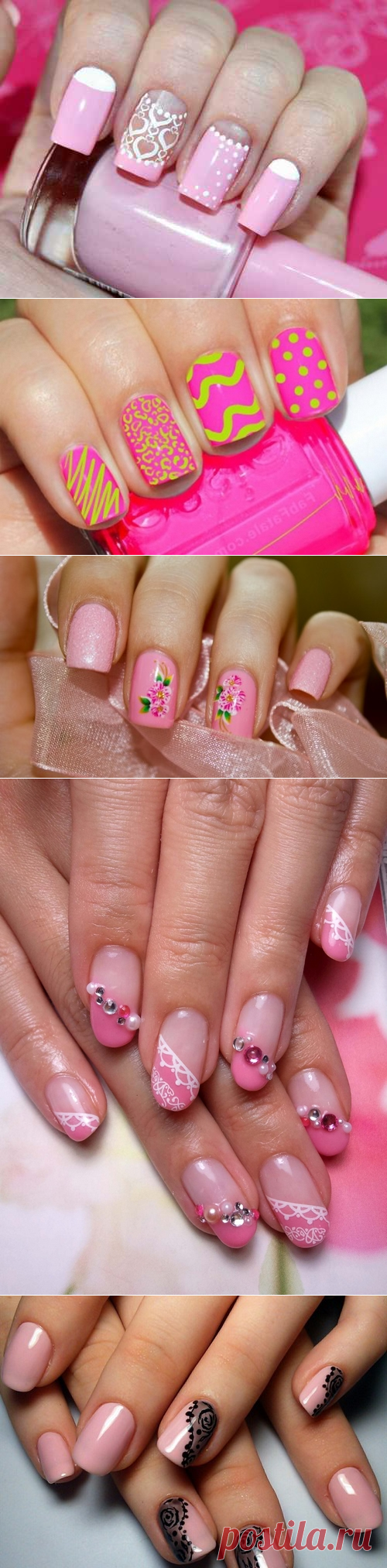 Модный розовый маникюр фото, нежный розовый маникюр, розовый маникюр с рисунком, яркий розовый маникюр | topxstyle.ru
