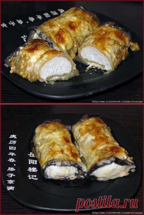 Баклажановые рулетики с курицей