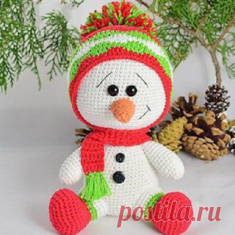 1000 схем амигуруми на русском: Снеговичок амигуруми