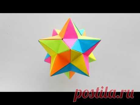 Оригами многогранник Малый звёздчатый додекаэдр из бумаги Meenakshi Mukerji