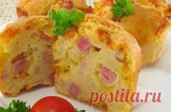 Закусочные маффины с ветчиной и сыром