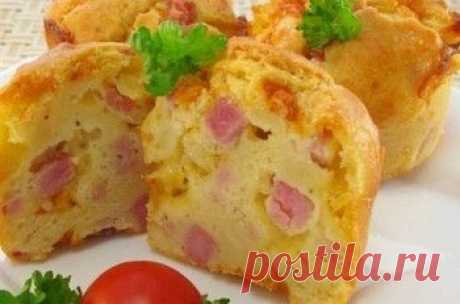 Закусочные маффины с ветчиной и сыром
