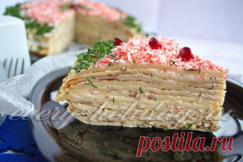 Закусочный торт из блинов: рецепт с фото