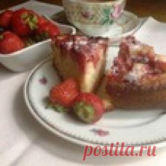 Пирог на кефире с клубникой Кулинарный рецепт