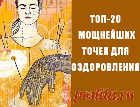 20 важнейших точек для оздоровления Список из двух десятков акупрессурных точек от доктора Владимира Ячменникова. Эти точки лечат, омолаживают, помогают похудеть и избавиться от боли в теле без медикаментов! Воздействуя на точки можно быстро восстановить свой организм!