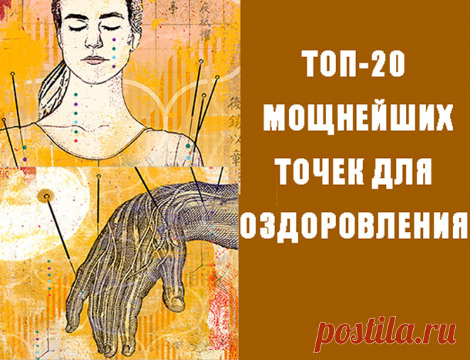 20 важнейших точек для оздоровления Список из двух десятков акупрессурных точек от доктора Владимира Ячменникова. Эти точки лечат, омолаживают, помогают похудеть и избавиться от боли в теле без медикаментов! Воздействуя на точки можно быстро восстановить свой организм!