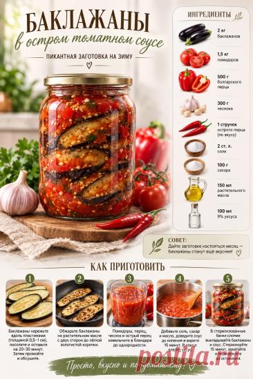 Баклажаны в остром томатном соусе