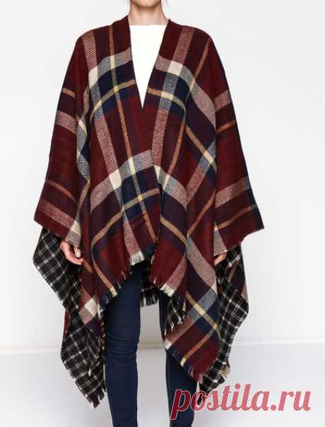Bordeaux Women Patterned Poncho 8KAK55189AA480T | Koton