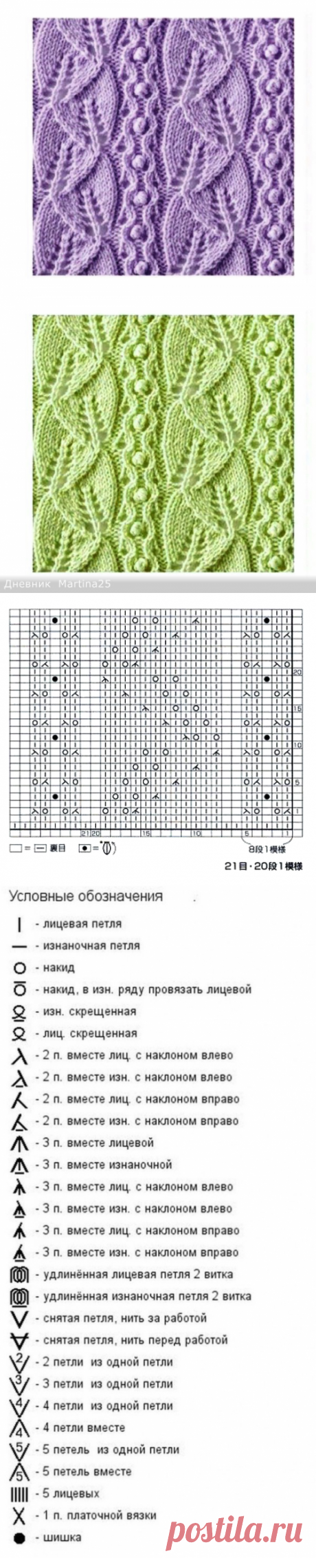 Очень красивый ажурный узор спицами