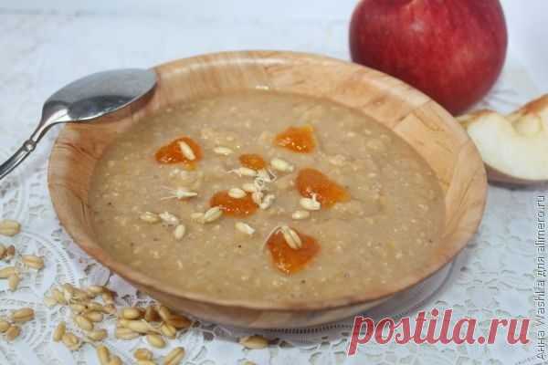 Каша из проростков пшеницы с яблоком и джемом / Рецепты с фото