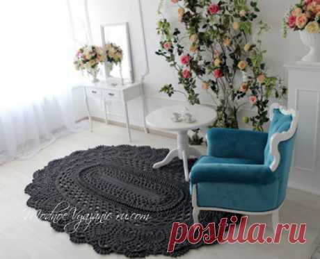 Овальный коврик *Майское чудо* крючком - Crochet Modnoe Vyazanie