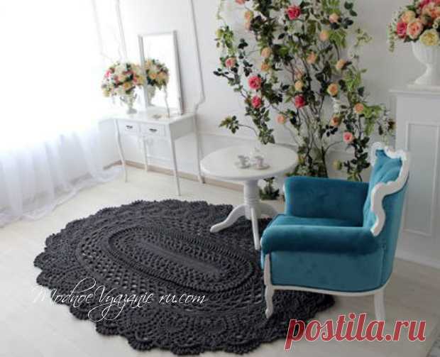 Овальный коврик *Майское чудо* крючком - Crochet Modnoe Vyazanie