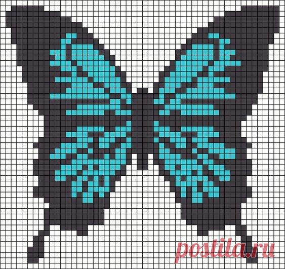 Подборка схем с бабочками для вязания крючком в технике С2С. | Творческая мастерская 