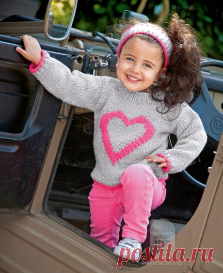 Пуловер с цветным узором сердце: схема вязания, подробная инструкция, описание на сайте «Люди вяжут»