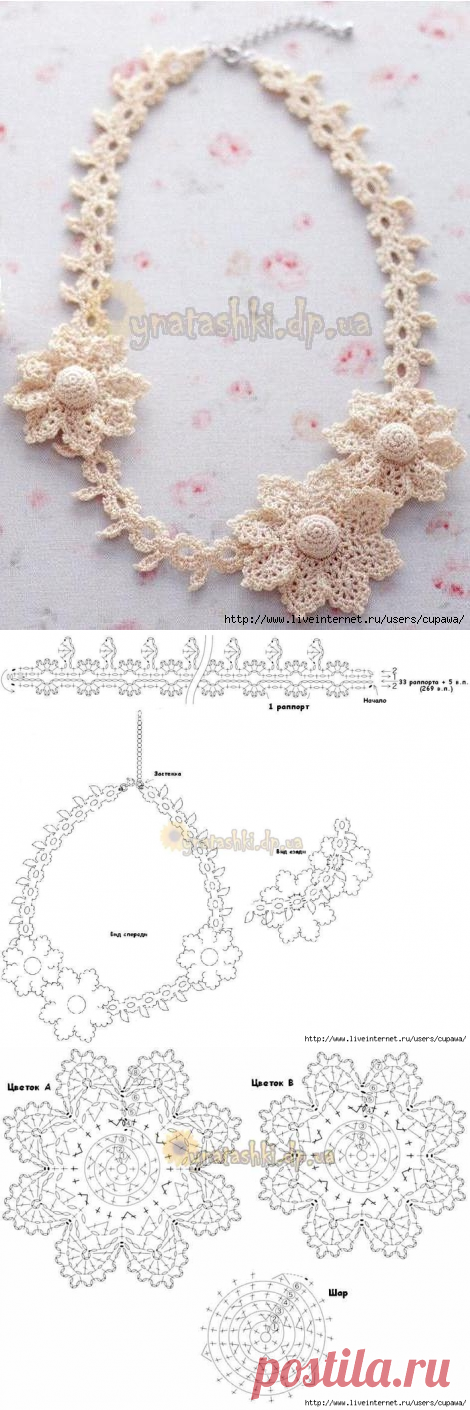 Красивое украшение крючком