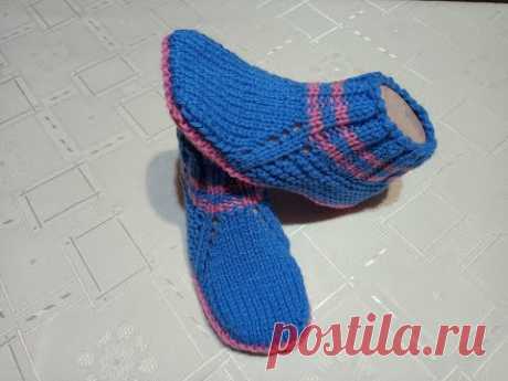 Плетени Терлици #55 - (Knitted Slippers) (Тапочки спицами) (Patik) (Pantufas passo a passo)