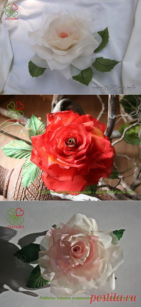 Как сделать розу из ткани без использования инструментов | Первая web-школа шёлковой флористики - SilkFlora