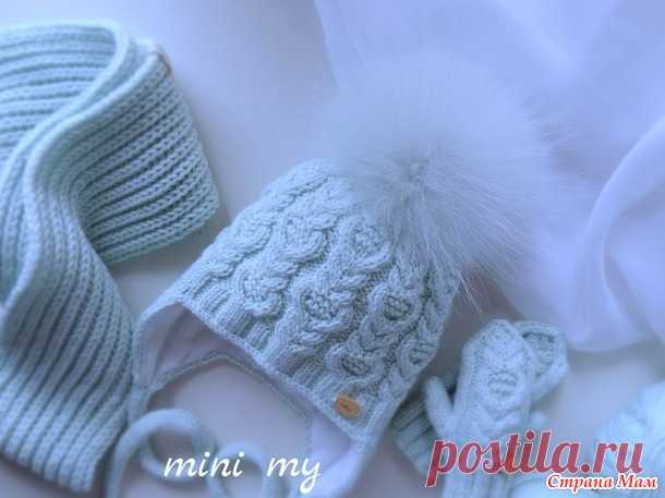 Детская шапочка узором косы 