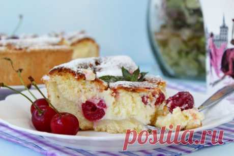 Творожный пирог с вишней - пошаговый рецепт с фото - как приготовить - ингредиенты, состав, время приготовления - Леди Mail.Ru