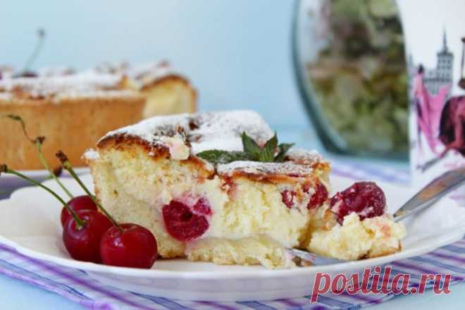Творожный пирог с вишней - пошаговый рецепт с фото - как приготовить - ингредиенты, состав, время приготовления - Леди Mail.Ru