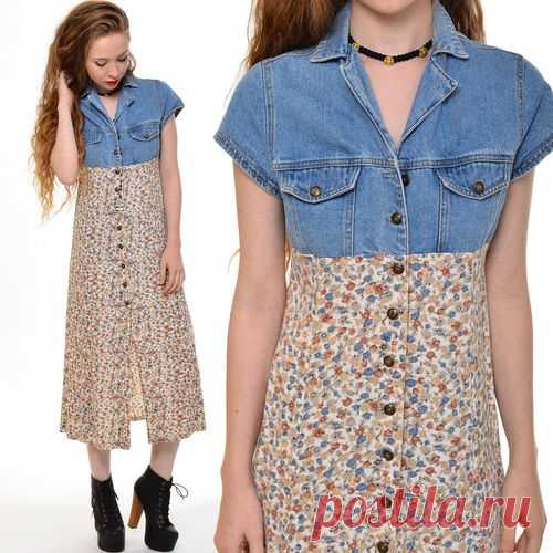 Идея переделки джинсового платья Модная одежда и дизайн интерьера своими руками