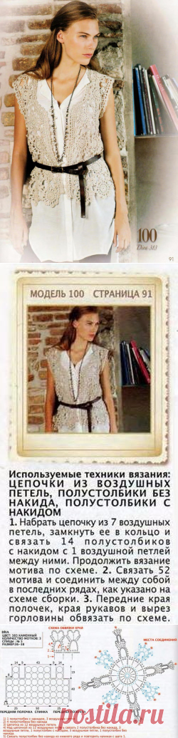 Ажурный жакет крючком