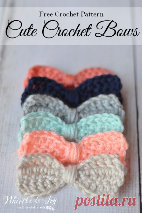 Free Crochet Pattern - Cute Crochet Bows | Make these simple bows for all your projects that need a cute embellishment!