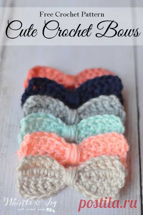 Free Crochet Pattern - Cute Crochet Bows | Make these simple bows for all your projects that need a cute embellishment!