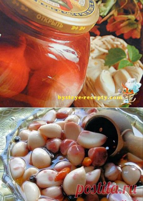 Домашний маринованный чеснок. 2 варианта. | Быстрые рецепты