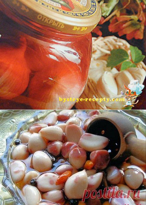 Домашний маринованный чеснок. 2 варианта. | Быстрые рецепты