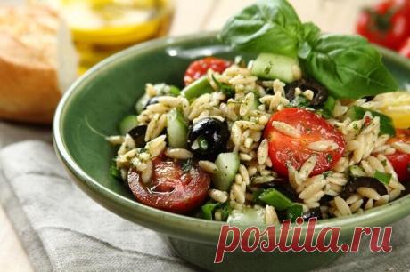 Салат с помидорами черри и макаронами орзо – пошаговый рецепт с фото.