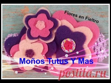 Como Hacer FLORES DE FIELTRO Paso A Paso FELT FLOWERS HEADBAND Tutorial DIY How To PAP