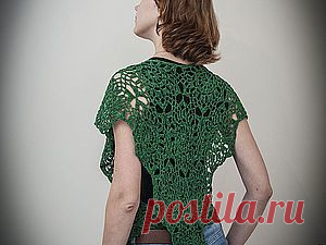 Вяжем накидку "Зелень" из мотивов - Ярмарка Мастеров - ручная работа, handmade