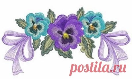 Pansy Delight 3 - 5x7 | Borders | Machine Embroidery Designs | SWAKembroidery.com