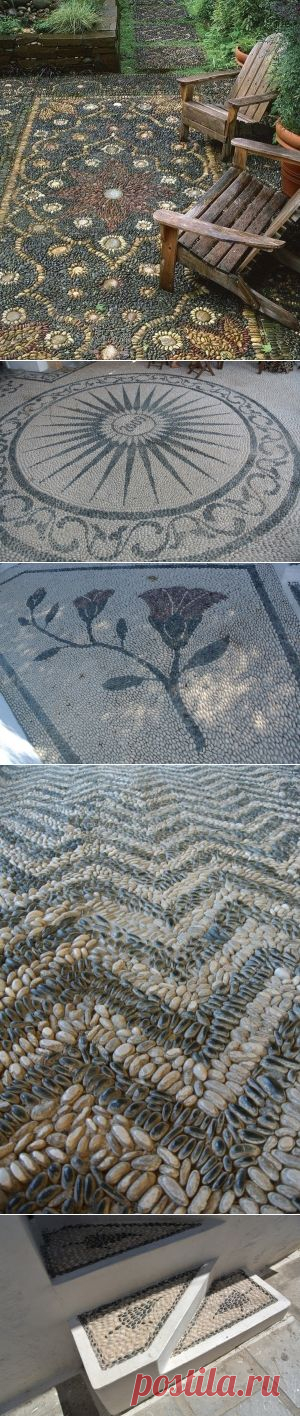 Мозаика из гальки своими руками 18 фото