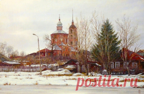 Русские пейзажи художника Олега Анастасова .