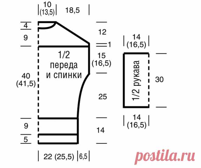 Мятный пуловер с боковыми разрезами — Shpulya.com - схемы с описанием для вязания спицами и крючком