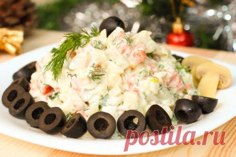Салат из крабовых палочек с маринованными шампиньонами