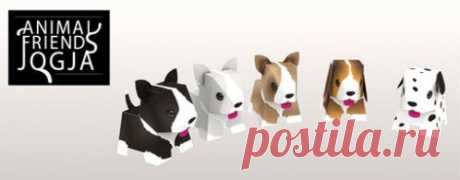 Щенки - Животное Друзья Джокьякарта Papertoy