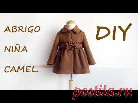 Como hacer un abrigo de niña camel. Patrones y moldes ropa infantil.