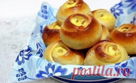 Булочки "Розочки" с творогом.