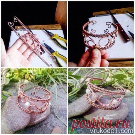 Браслет из медной проволоки - Бижутерия.Украшения