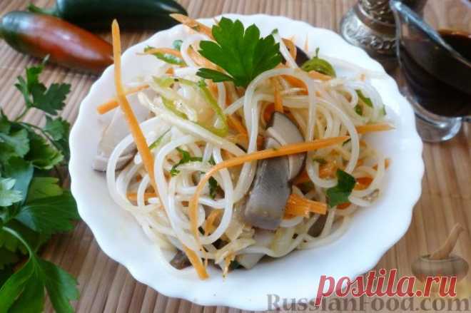 Рецепт: Фунчоза с лесными грибами на RussianFood.com