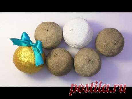 DIY Как сделать основу для ёлочных шаров папье маше . Мастер класс. Basis for Christmas-tree balls