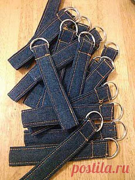 Key chain from old jeans | Sewing ideas